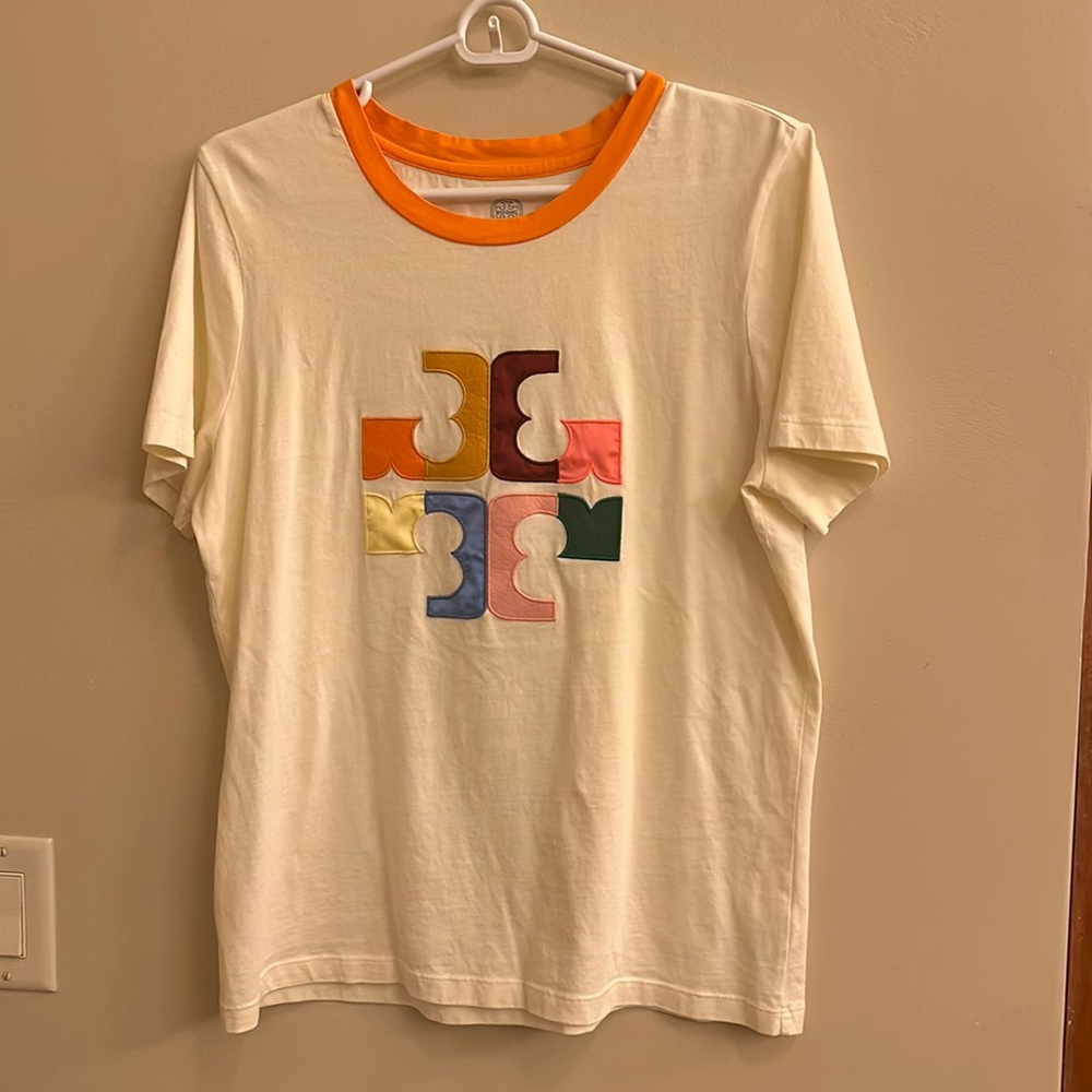 Tory Burch T-shirt with Tory Burch symbol in multicolor